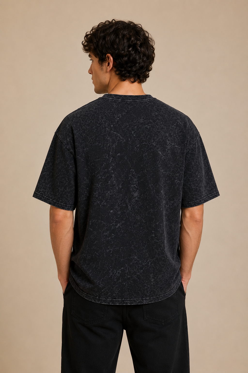 Acid Wash Oversized Black Tshirt Premium Antwren