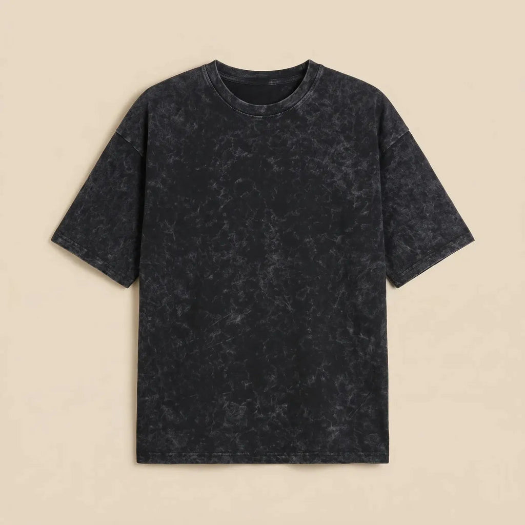Acid Wash Oversized Black Tshirt Premium Antwren