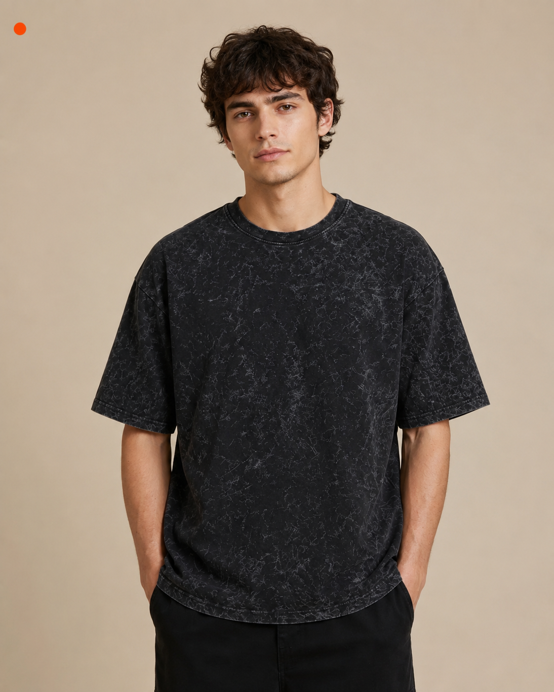 Acid Wash Oversized Black Tshirt Premium Antwren