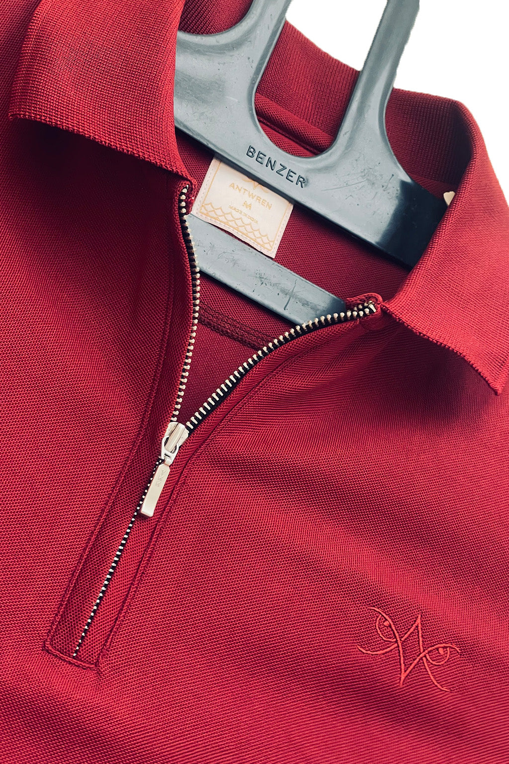 Polo Maroon T-Shirt with zip Antwren EStore