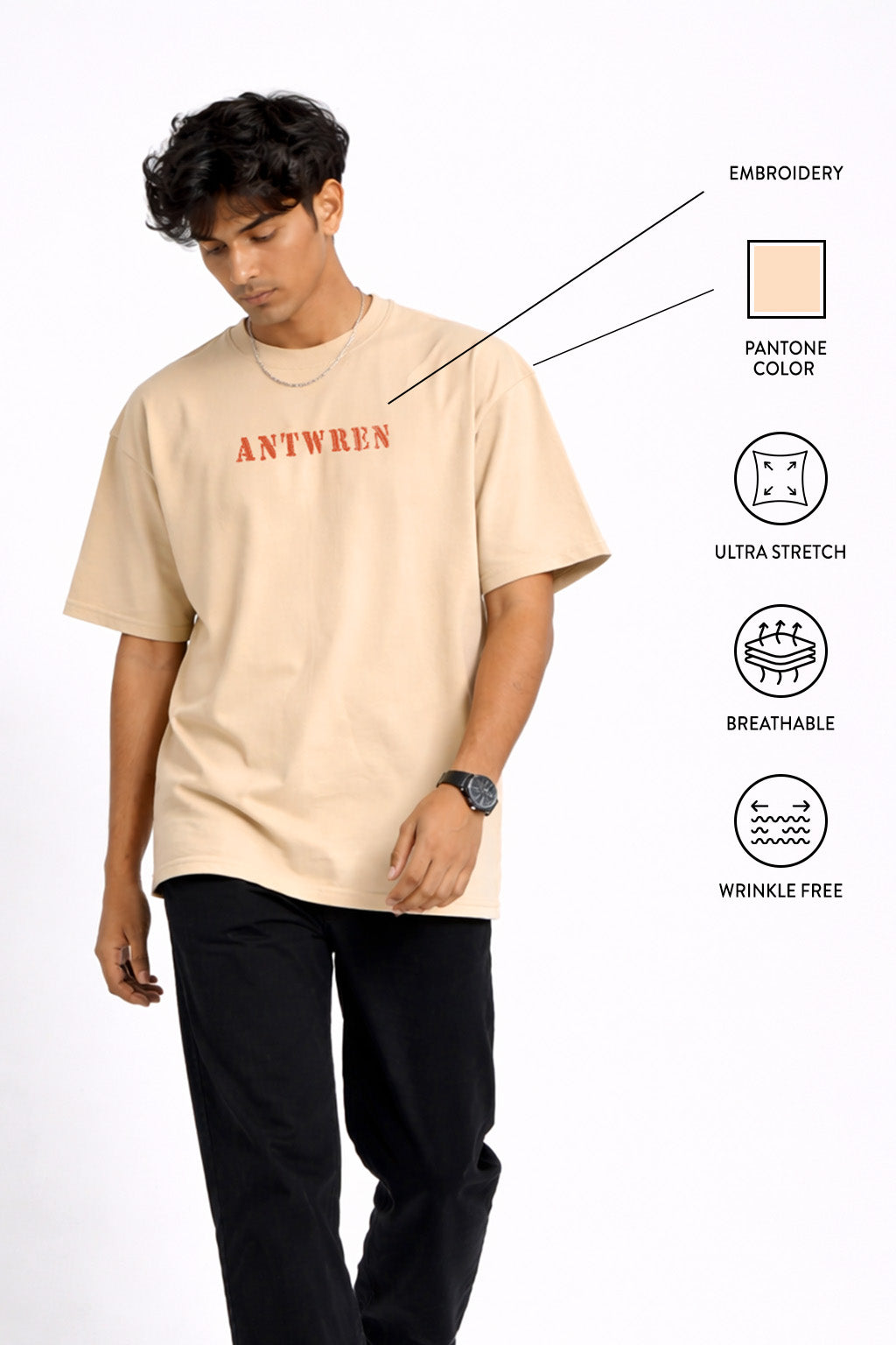 Premium Begie Oversized T-shirt Antwren EStore