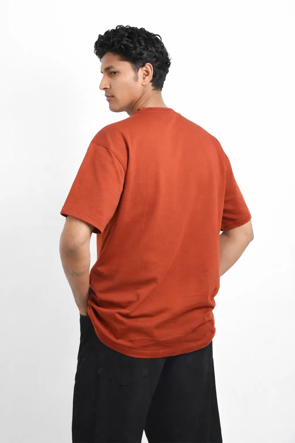 Premium Brick Color Oversized T-shirt with Embroidery Antwren EStore