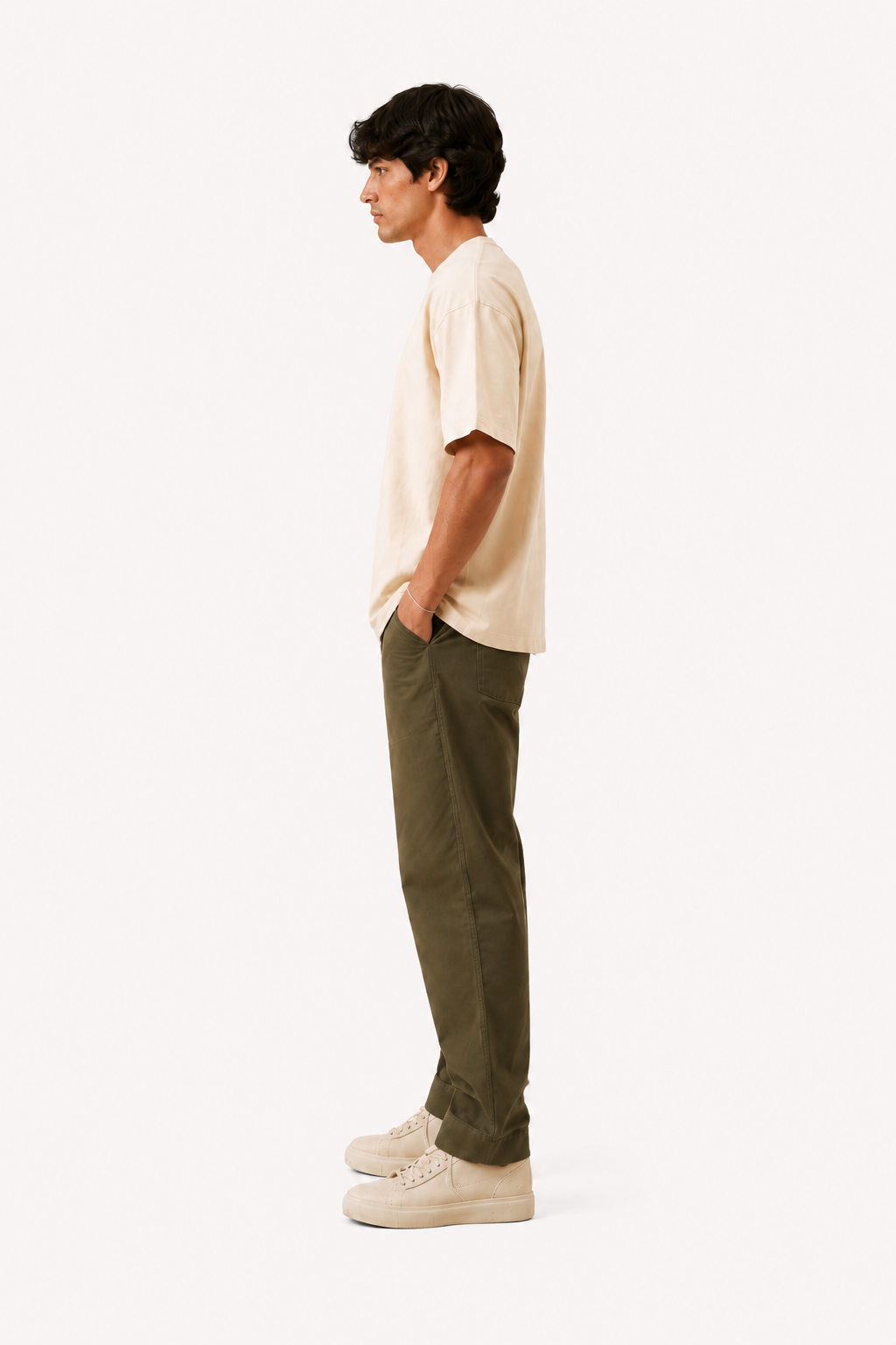 Premium Cream Oversized Cotton T-Shirt Antwren