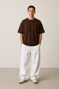 Antwren Premium Coffee Brown  Oversized Cotton T-Shirt Antwren