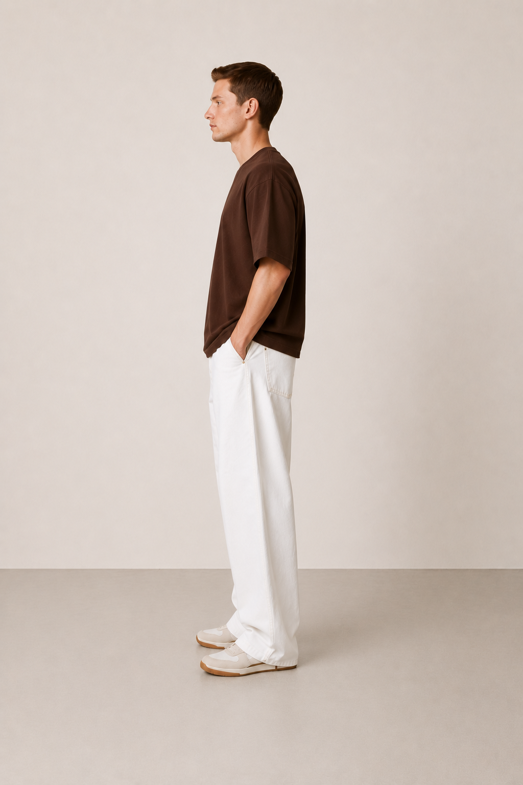 Antwren Premium Coffee Brown  Oversized Cotton T-Shirt Antwren
