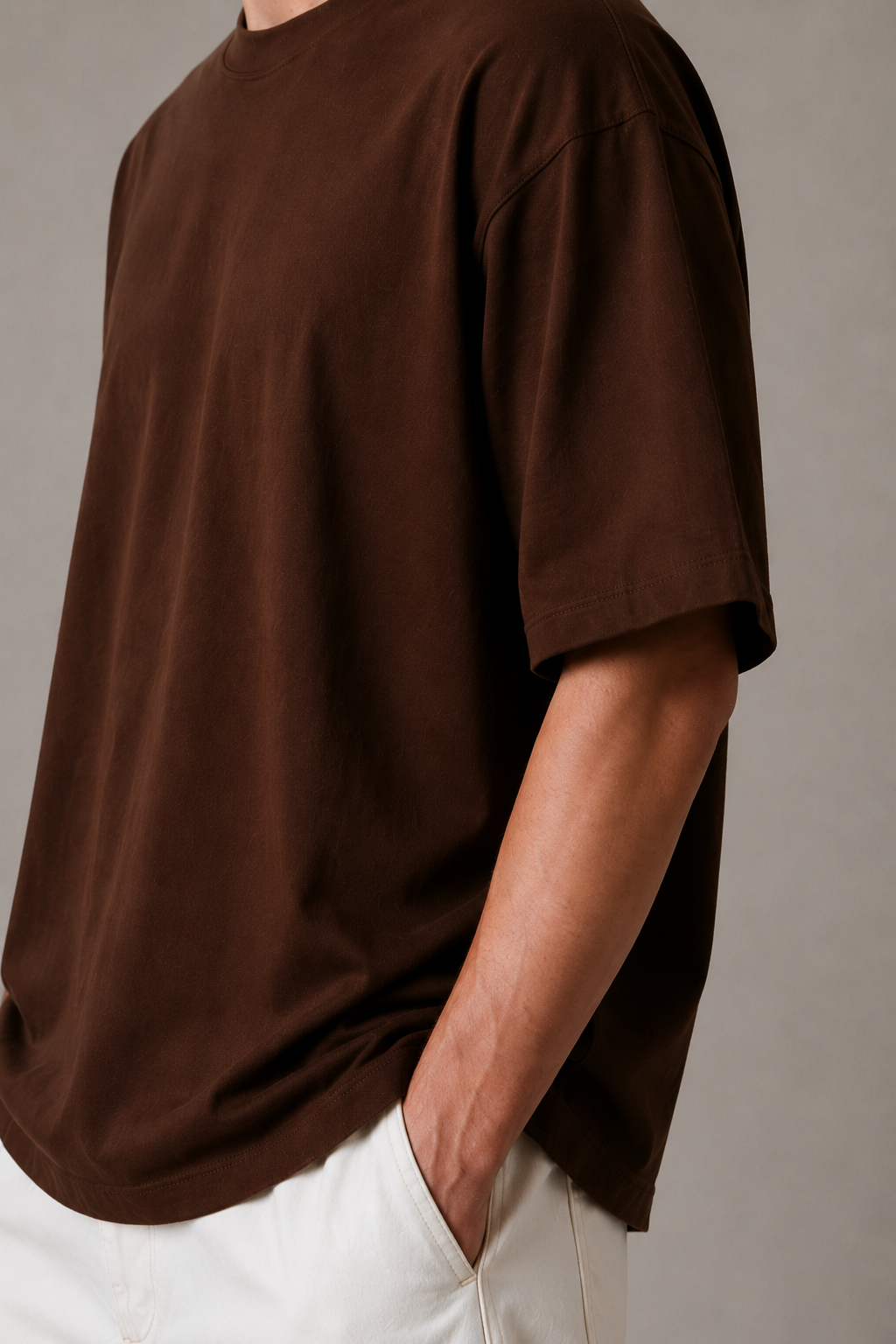 Premium Coffee Brown  Oversized Cotton T-Shirt Antwren