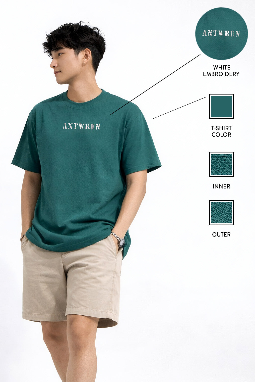 Premium Pine Green Oversized T-shirt Antwren Brand