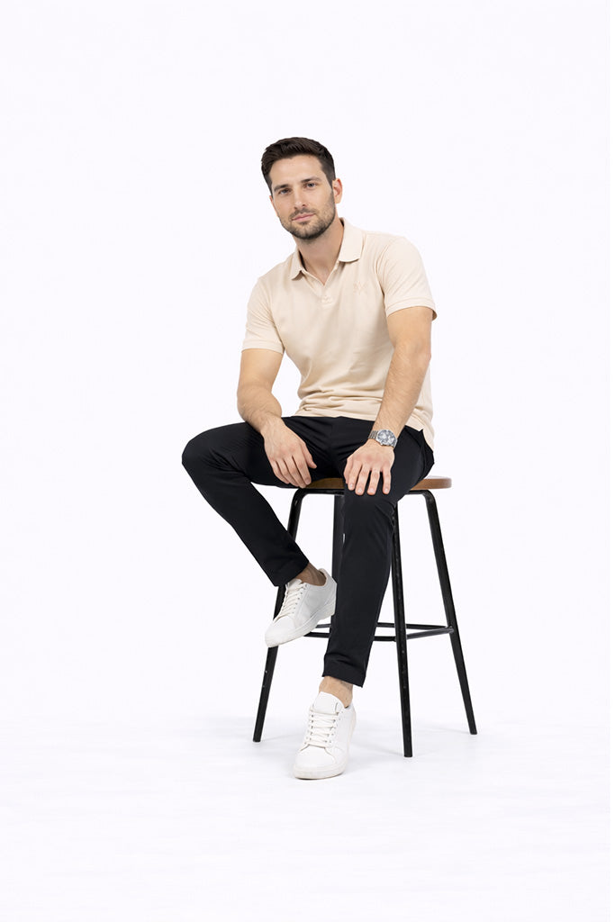 Polo T-Shirt V NeckBeige Color Antwren EStore