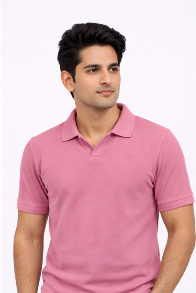 Polo T-shirt V Neck  lite pink Antwren EStore