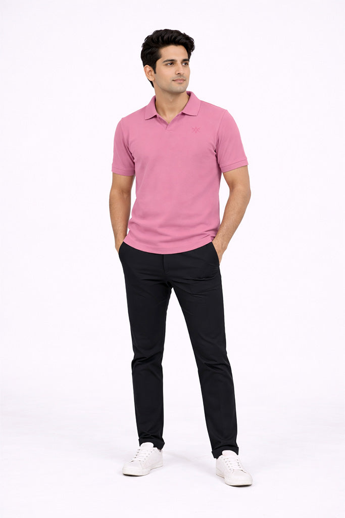 Polo T-shirt V Neck  lite pink Antwren EStore