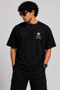 Black Oversized Printed boat T-Shirt