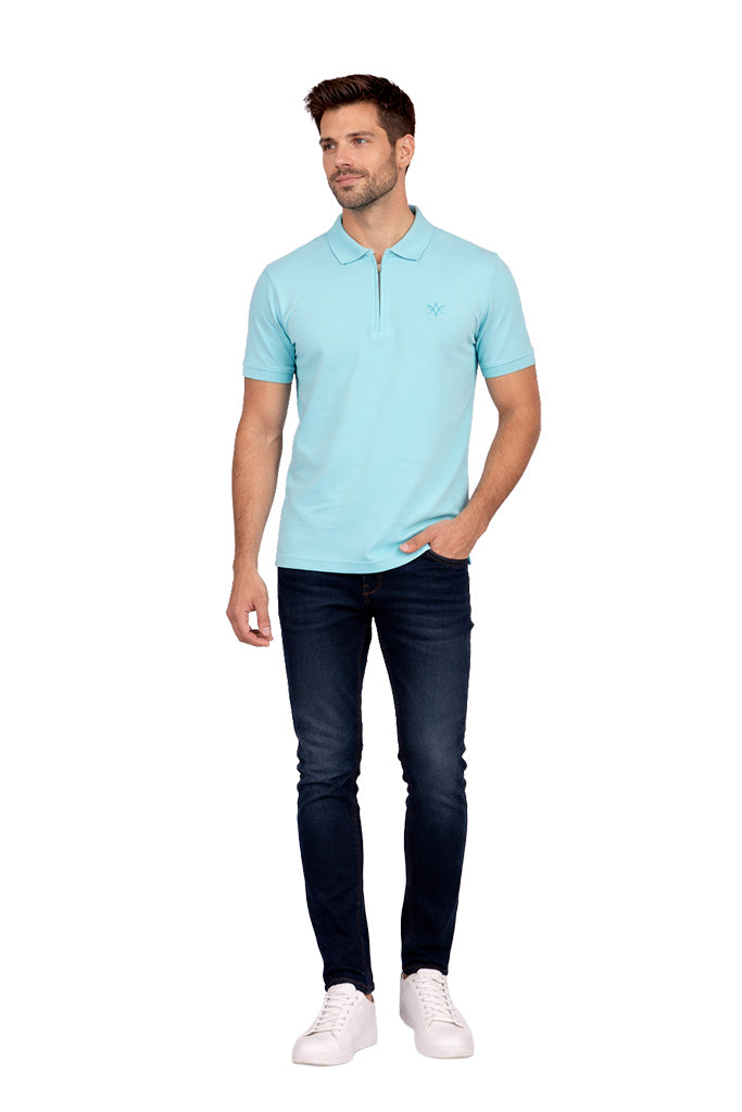 Polo T-shirt Zip Mint Blue zip Antwren EStore