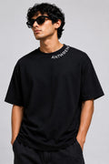 Premium Black Oversized Printed T-Shirt Antwren