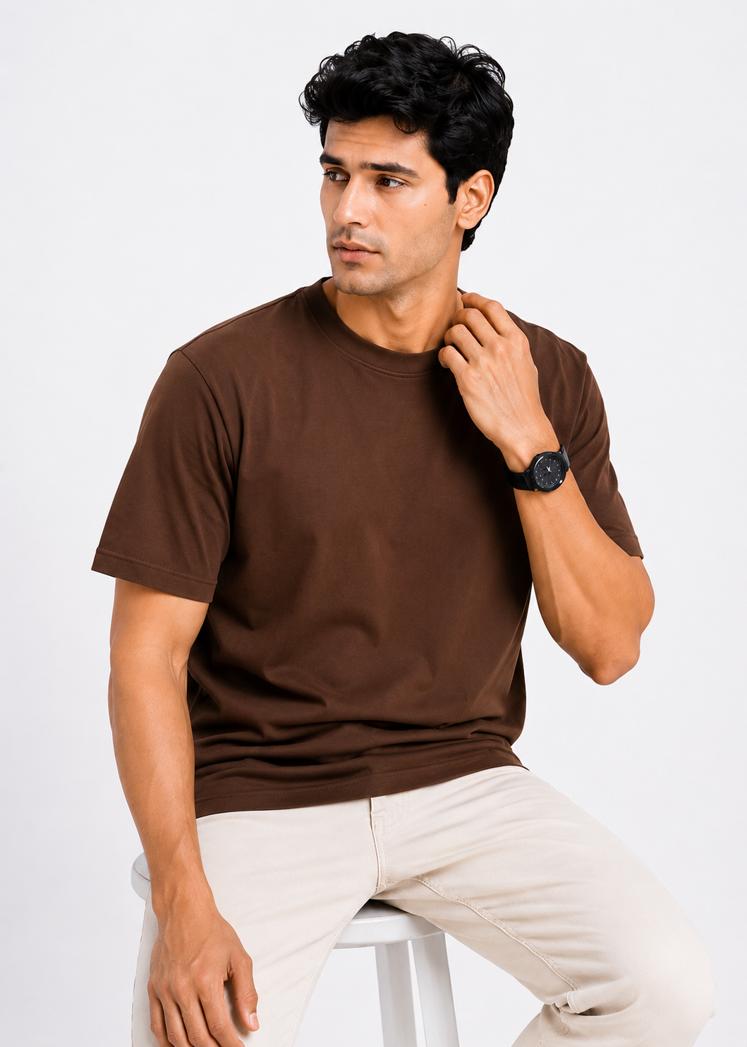Coffee Brown Regular T-Shirts Antwren