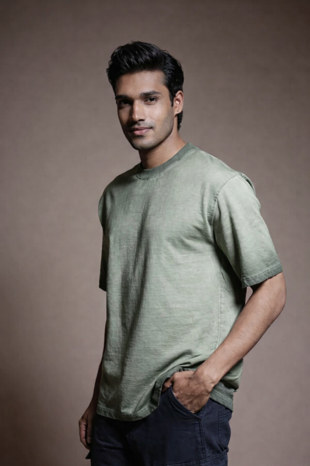 Premium Green sunfaded wash + spray oversized Tees Antwren Brand