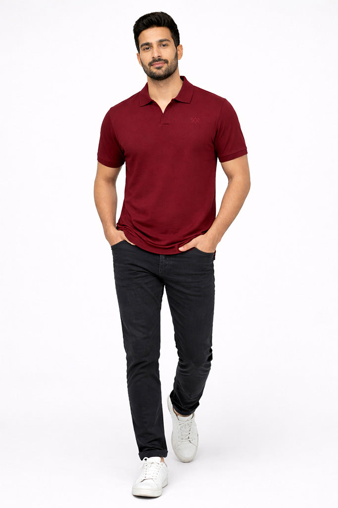 Polo Meroon V Neck T-Shirt Antwren EStore