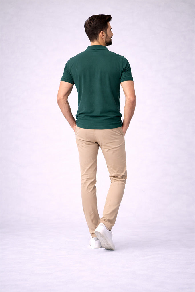 Pine Green Zip Polo T Shirt Antwren EStore
